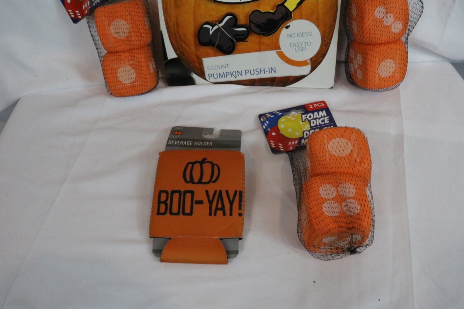 Halloween Bundle Wooden Minion, Foam Dice, and Beverage Holder 5 Pieces - Image 3