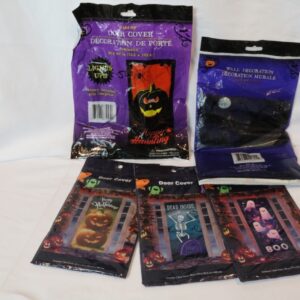 3 Halloween Door Covers and 1 Halloween Wall Decoraton