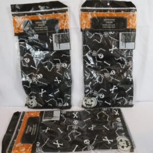 3 Halloween Skeletons Bones Rectangle 54x108 Plastic Tablecloth Party Cover
