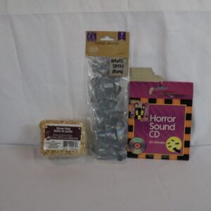 Mini Straw Bale, Metal Words and Horror Sound CD