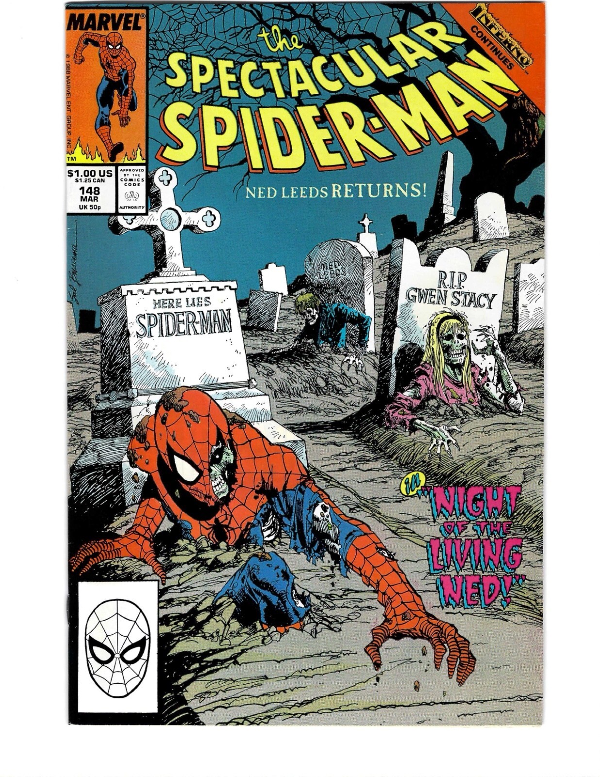 Spectacular Spider-Man #148 Vol. 1 Mar 1989 Marvel Comics High Grade