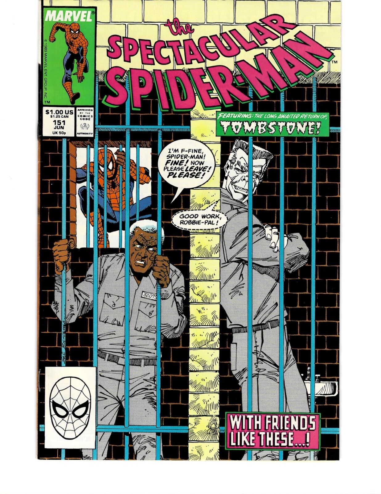 Peter Parker, The Spectacular Spider-Man #151 Marvel Comics Jun 1989 VF/NM