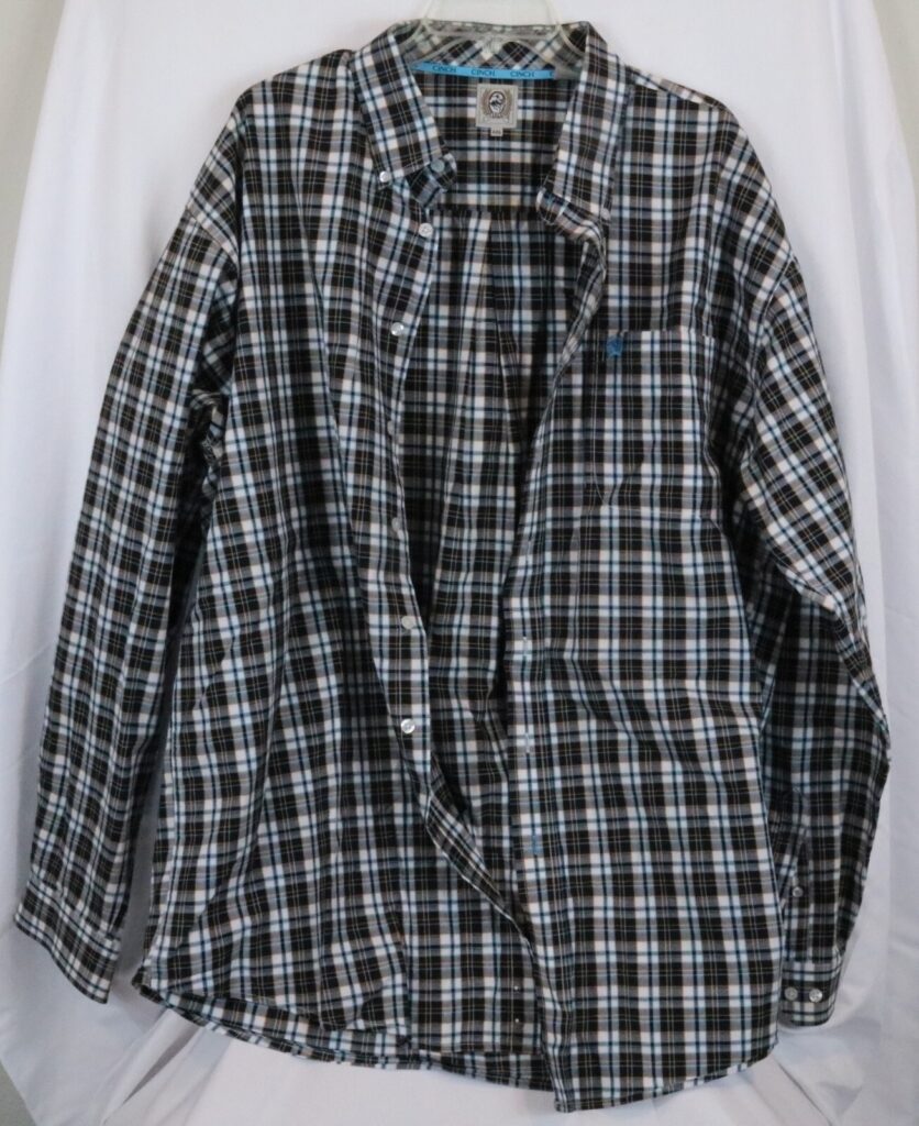 Cinch Dress Shirt Mens XXL Long Sleeve Plaid Design Button Up Colorfull Cotton