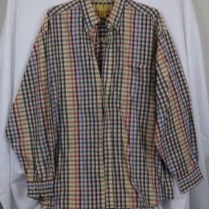 Duck Head Mens Large Plaid Check Button Down Long Sleeve Cotton Shirt
