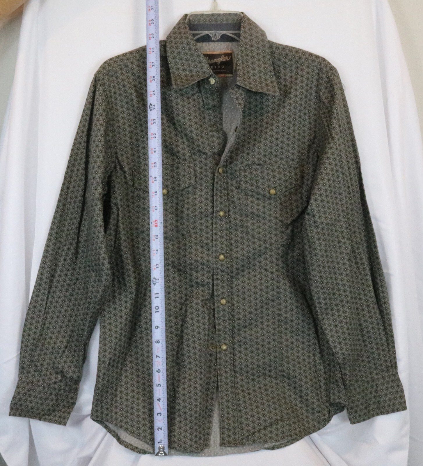 Wrangler Retro Western Pearl Snap Shirt Gray Floral Men’s Size Medium - Image 2