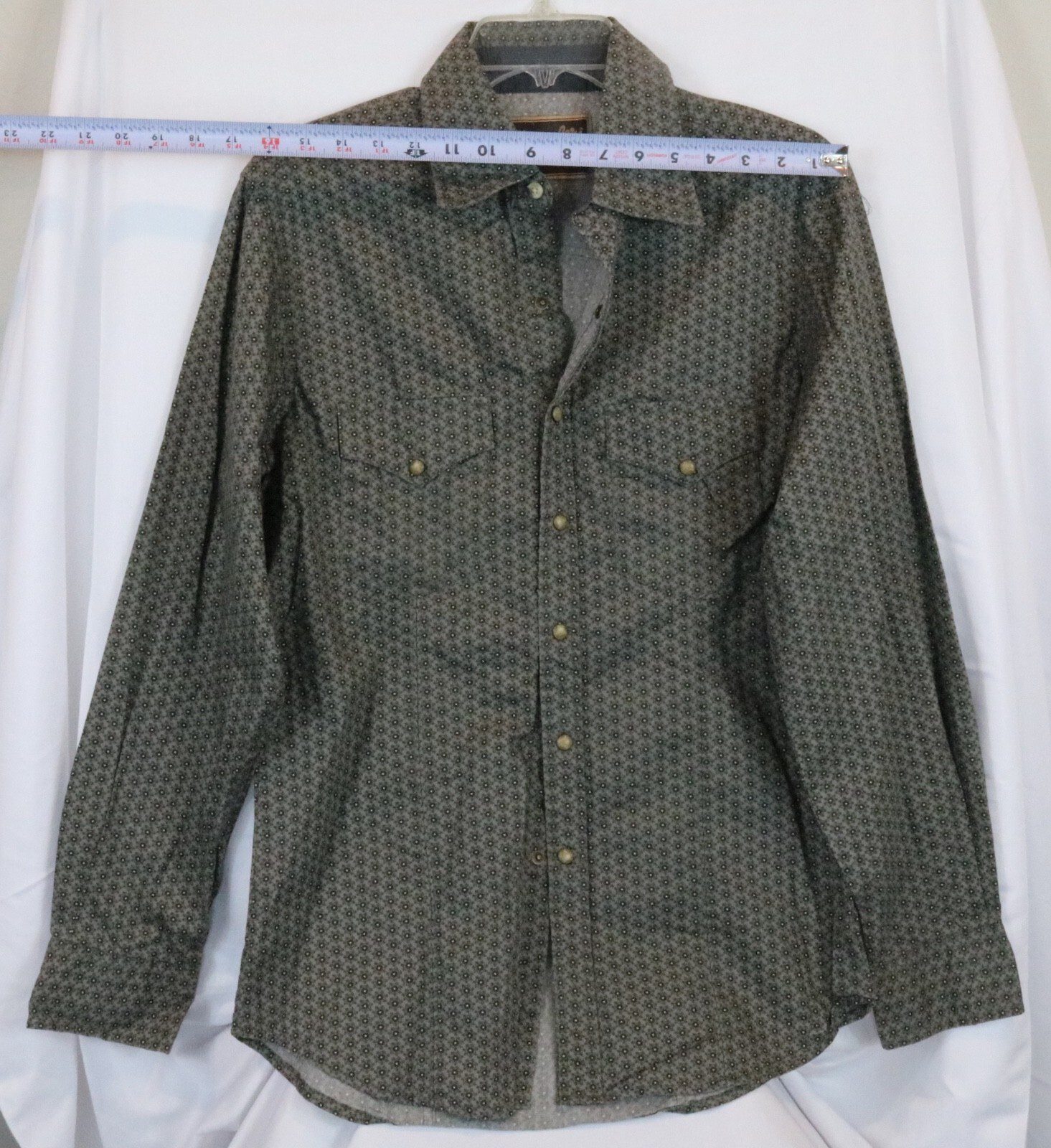 Wrangler Retro Western Pearl Snap Shirt Gray Floral Men’s Size Medium - Image 3
