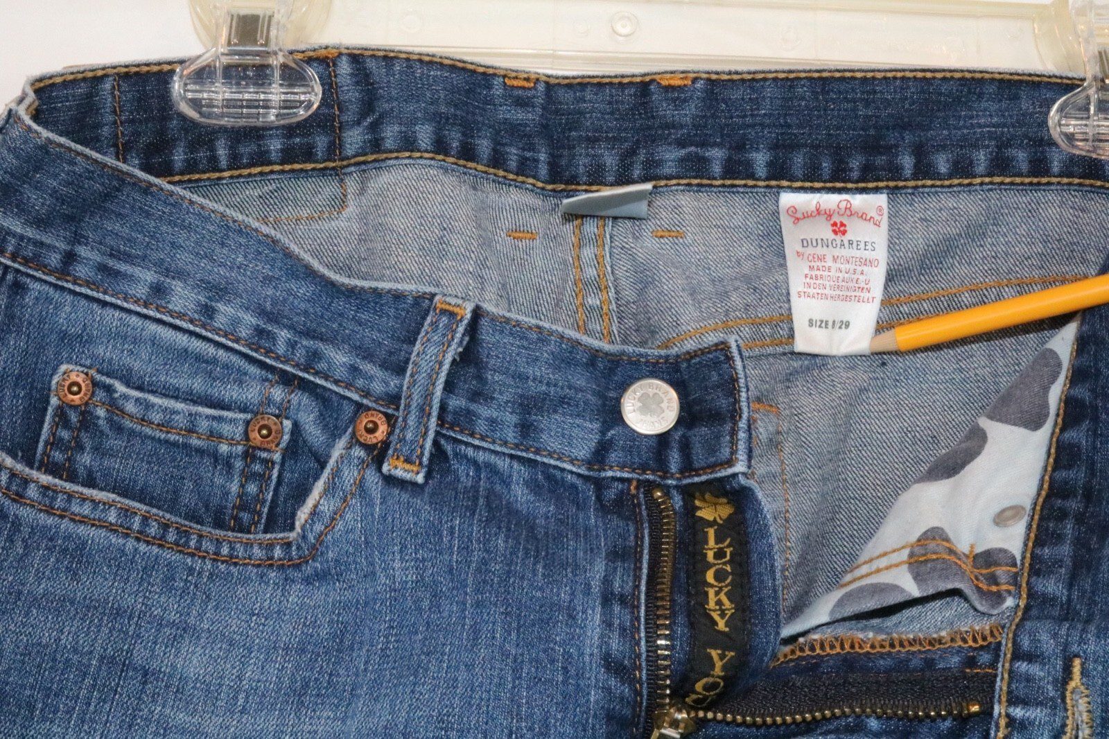 VTG Lucky Brand Dungarees Jeans Women's 8 Blue Cotton Denim Bootcut Stretch USA - Image 8