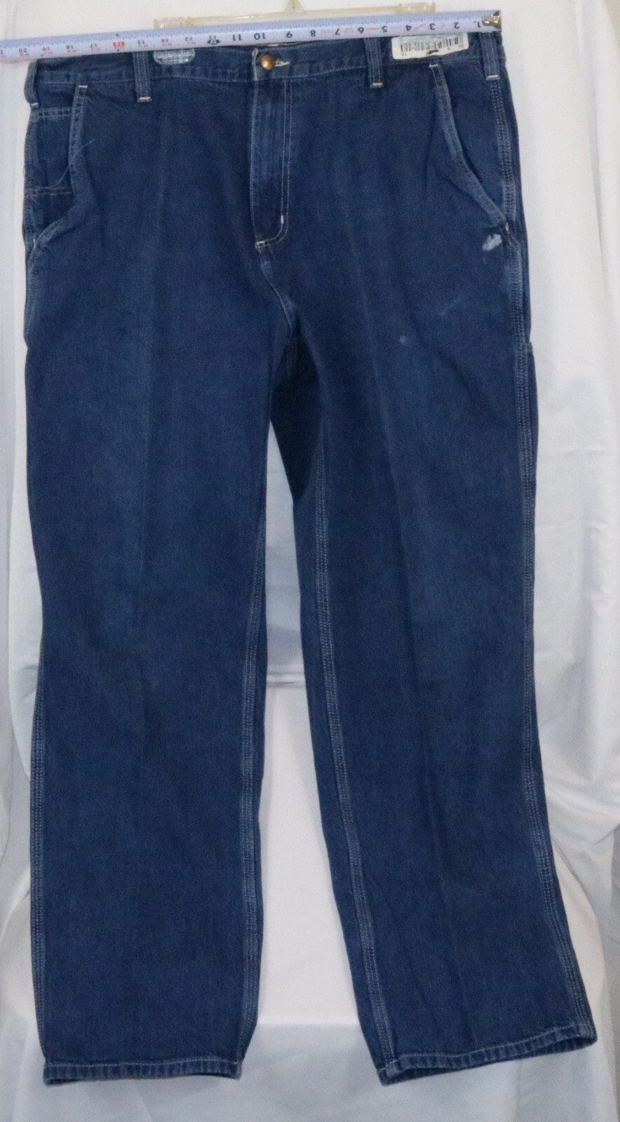 Carhartt Carpenter Dungaree Fit Jeans Mens Size 40x32 100% Cotton Dark Wash - Image 2