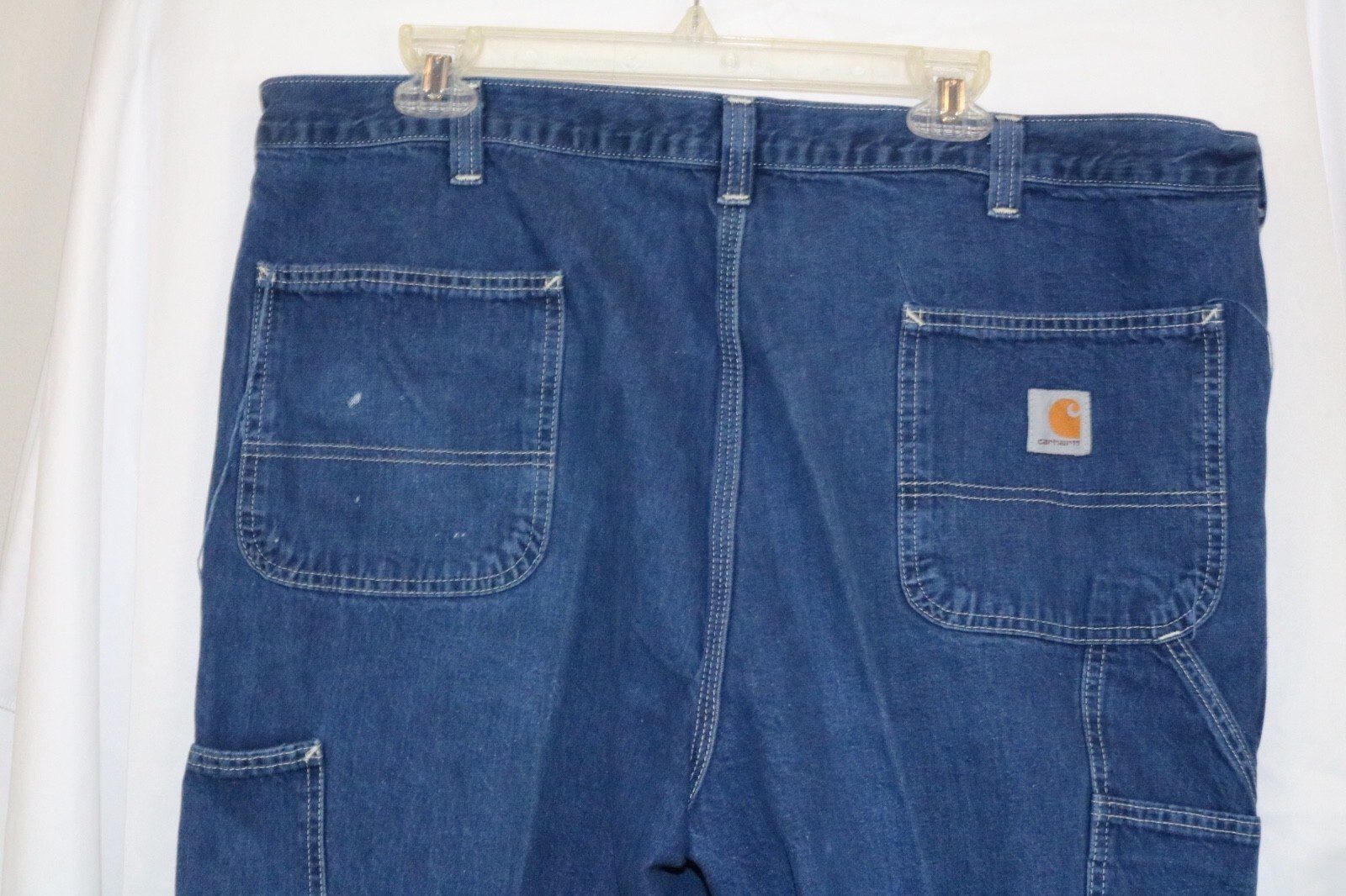 Carhartt Carpenter Dungaree Fit Jeans Mens Size 40x32 100% Cotton Dark Wash - Image 5