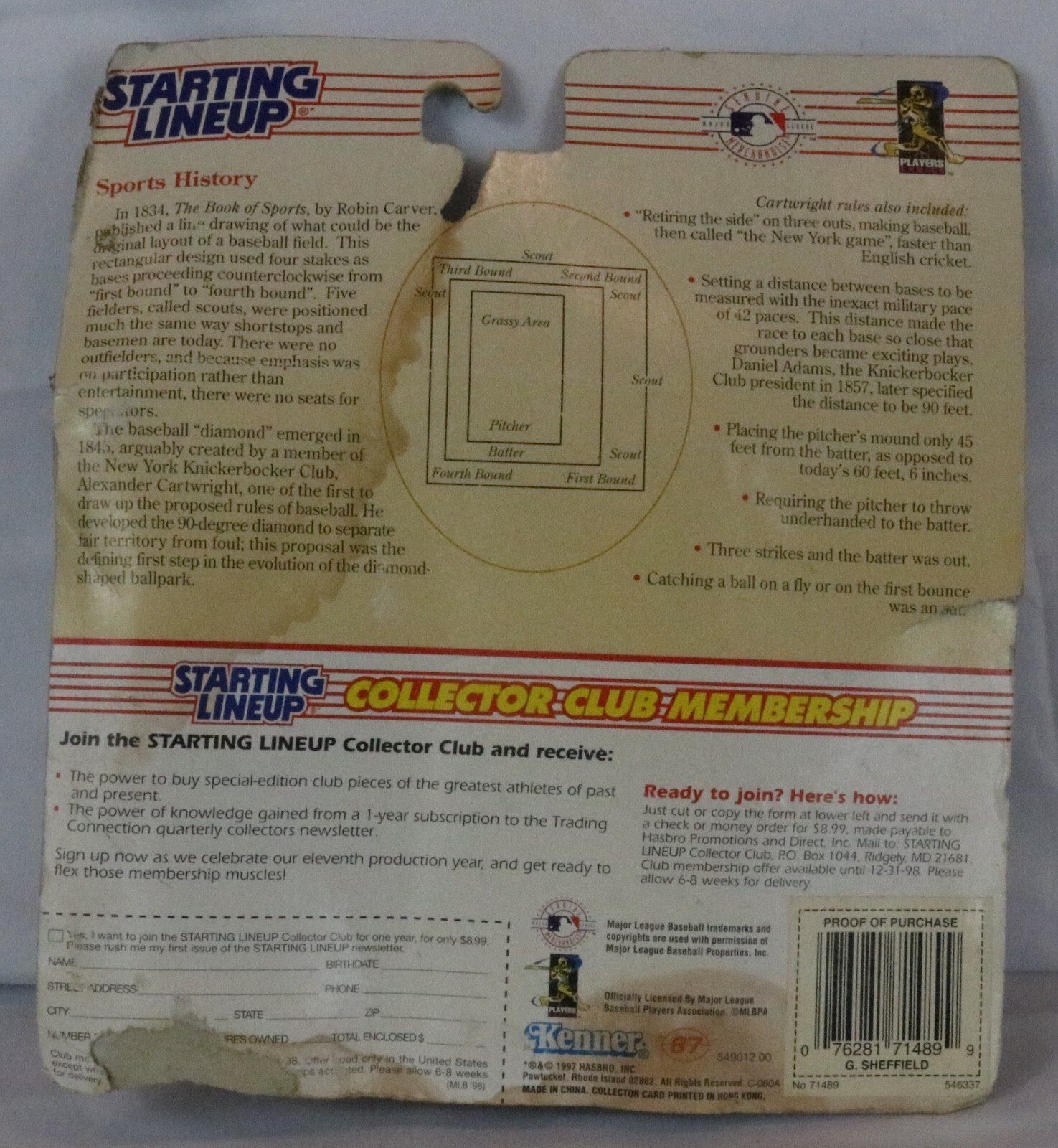 Gary Sheffield - 1998 Kenner Starting Lineup - Florida Marlins - New in Box - Image 2