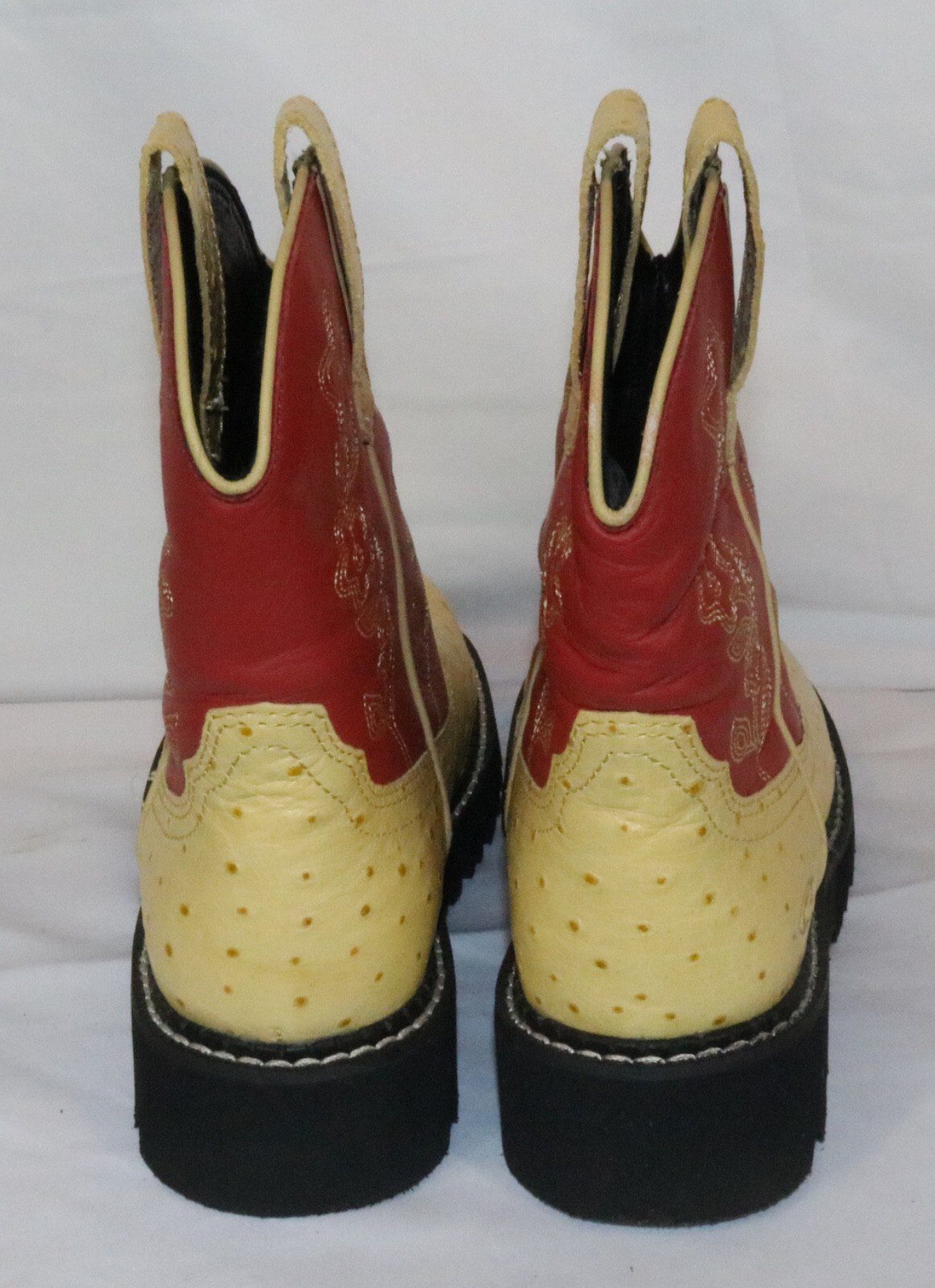 Roper Size 6 Yellow Ostrich Print Round Toe Western Boot Leather - Image 3