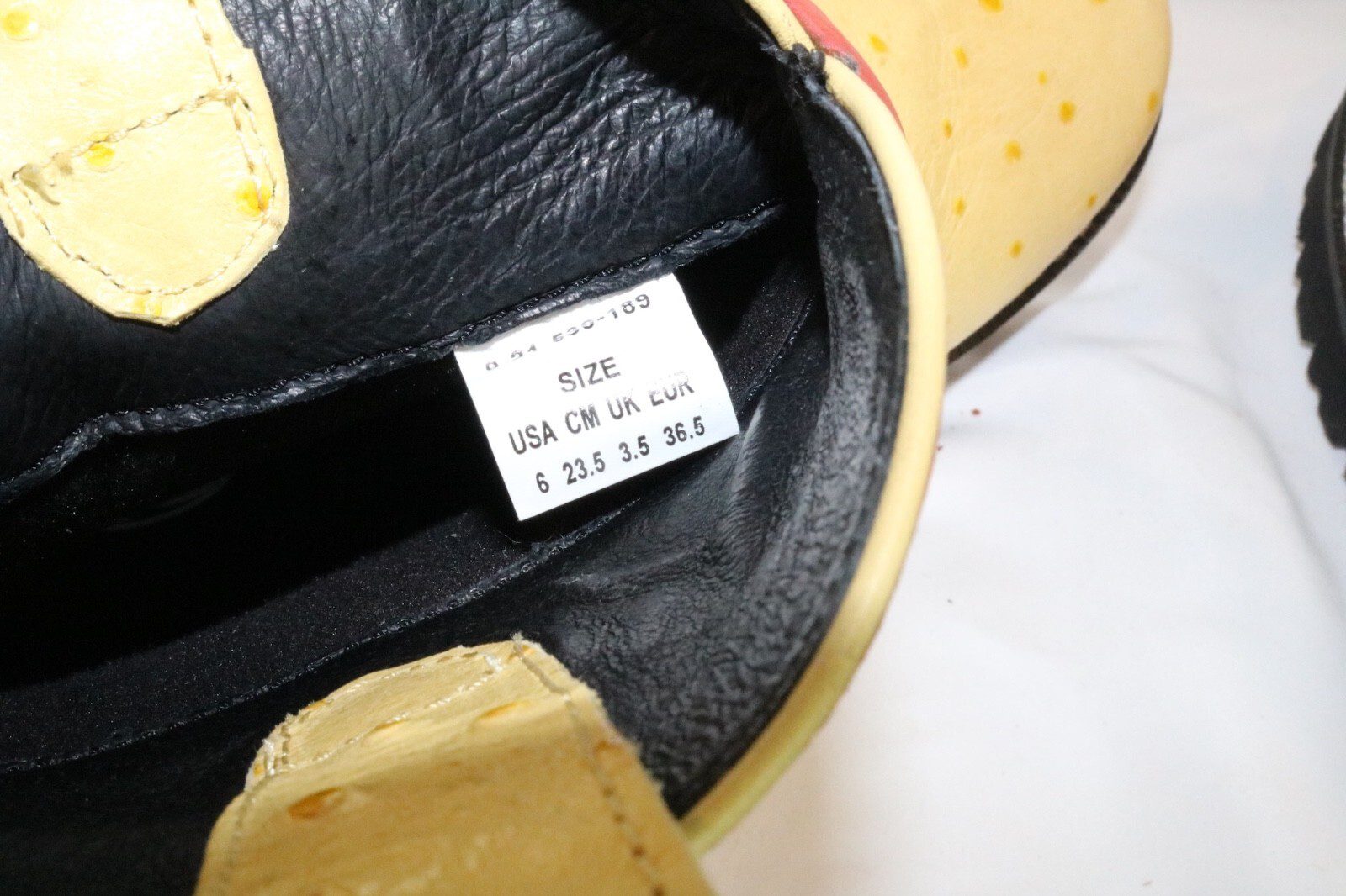 Roper Size 6 Yellow Ostrich Print Round Toe Western Boot Leather - Image 8