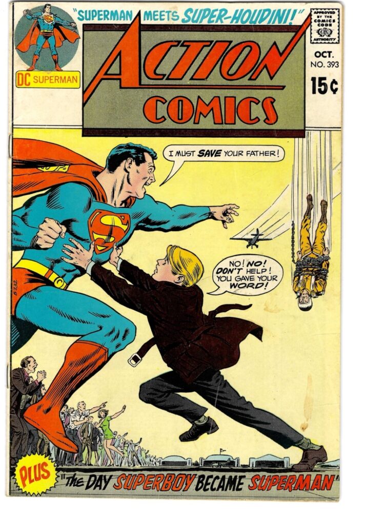 Action Comics Comic Book #393 Superman DC Comics 1970 Meets Super-Houdini - Fine