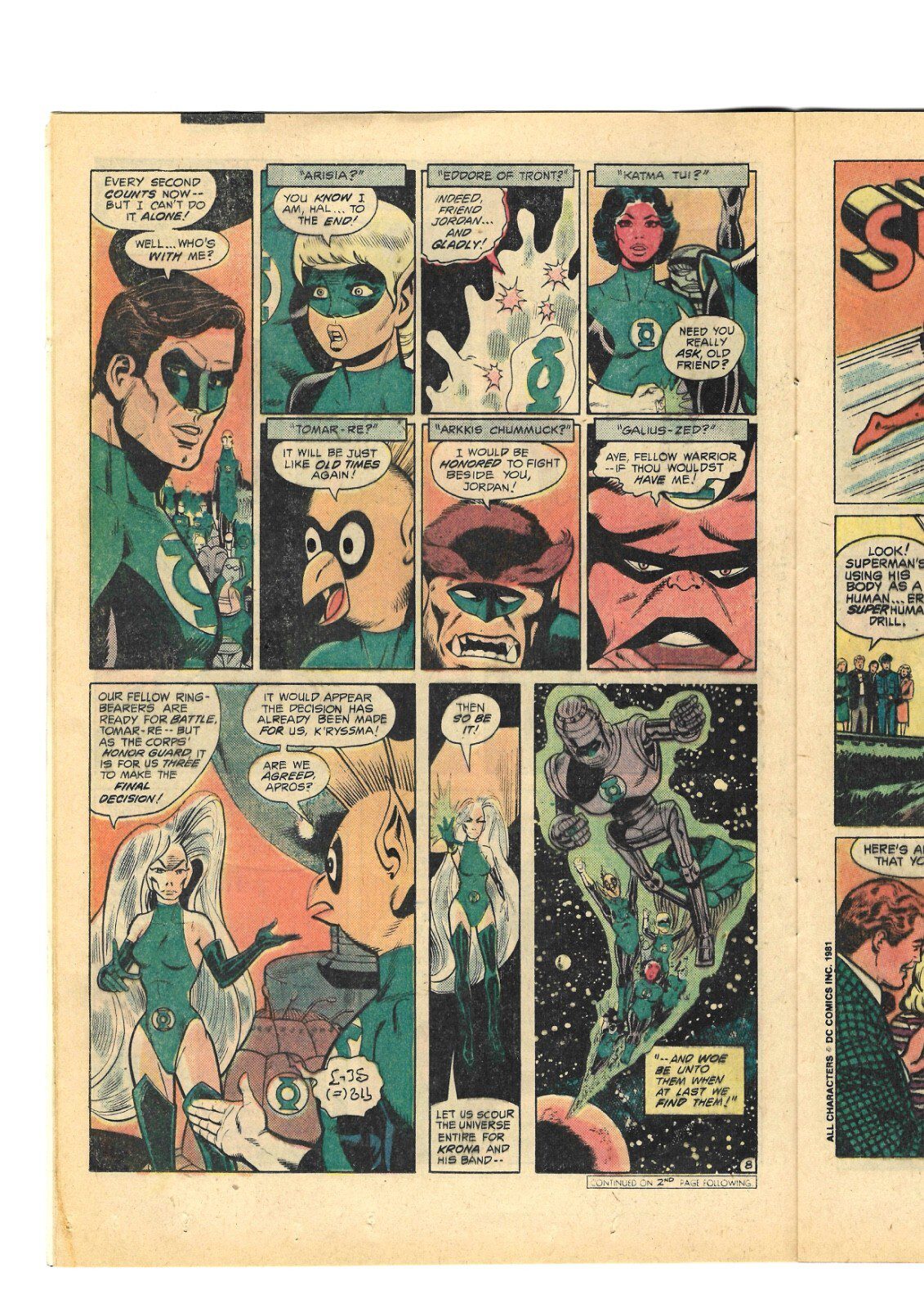 Tales of the Green Lantern Corps #2 1981 DC Comics 1st App Newsstand W239-185 - Image 2