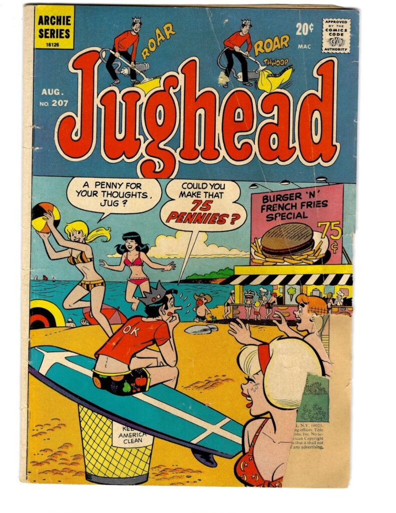 Vintage! Jughead Jones Comics! August 1972 #207 Archie Series Comic Books