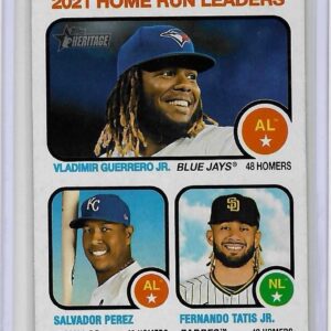 2022 Topps Heritage #68 2021 HR Leaders Vladimir Guerrero Jr. Fernando Tatis Jr