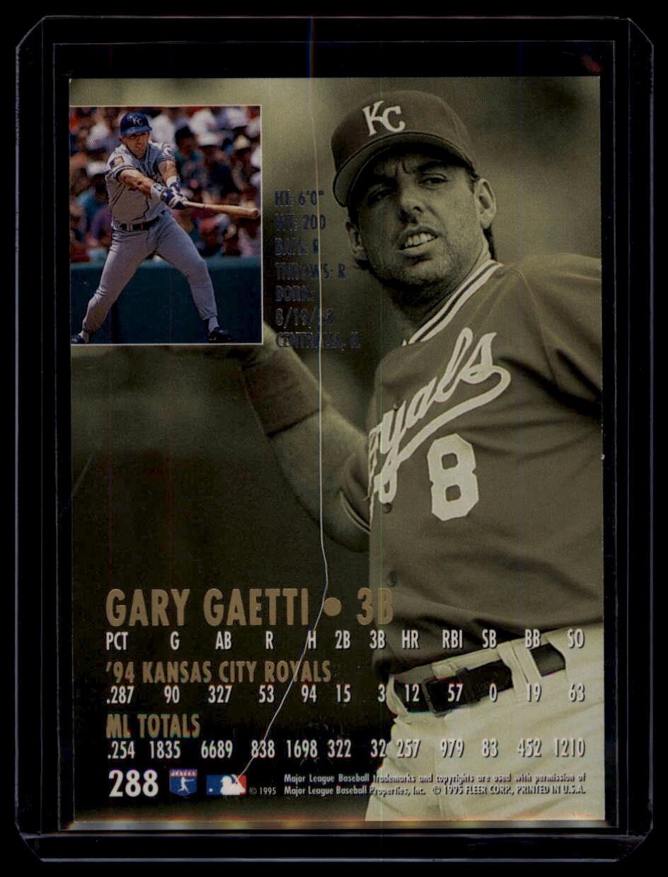 1995 Fleer Ultra - Gary Gaetti #288 Kansas City Royals - Image 2
