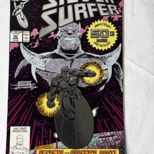 Silver Surfer #50 Rare 2nd Print Embossed Chrome Thanos Cover Marvel 1991