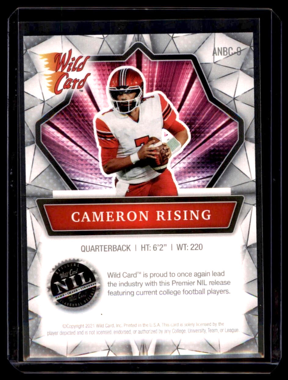 2021 Wild Card Alumination Cameron Rising NIL #ANBC-9 Utah Utes - Image 2