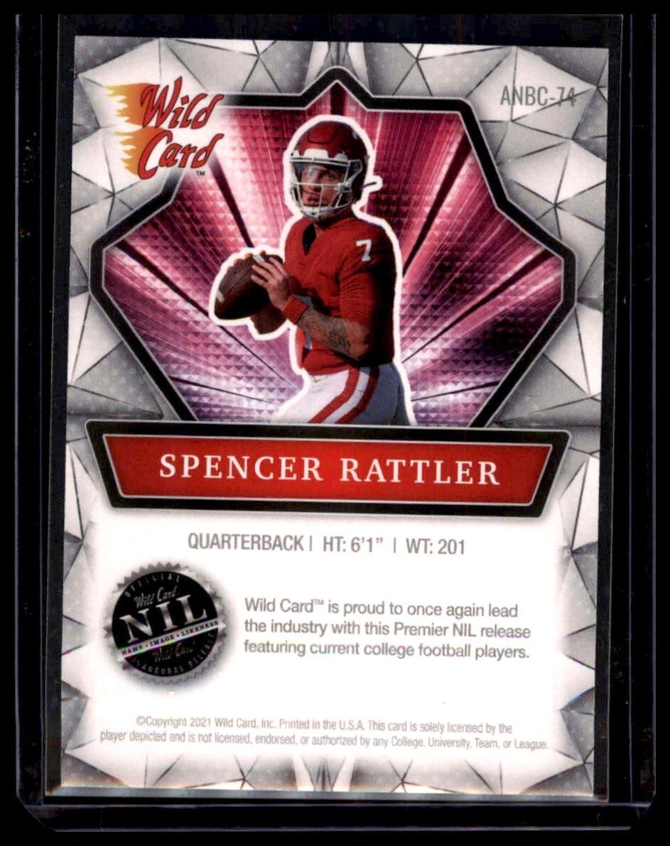 2021 Wild Card Alumination NIL #ANBC-74 Spencer Rattler Oklahoma Sooners - Image 2