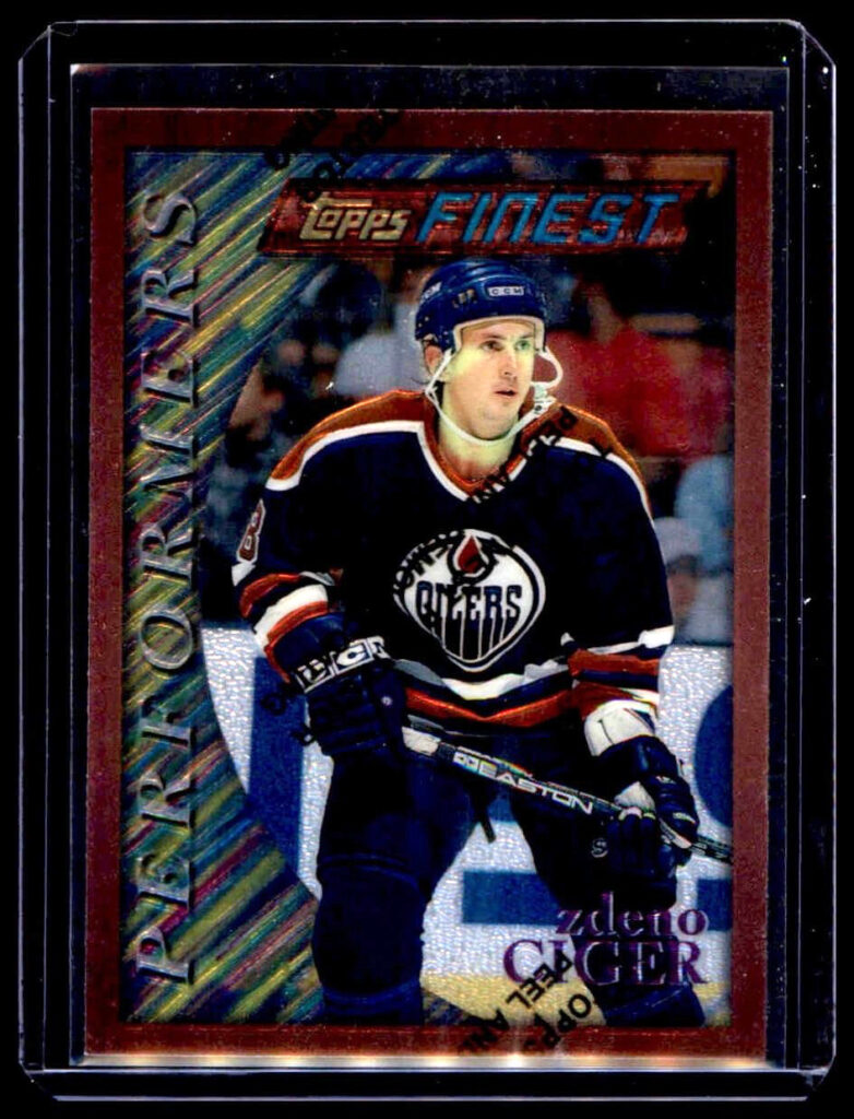 1995-96 Finest Base + Refractors #107 Zdeno Ciger Bronze - Edmonton Oilers