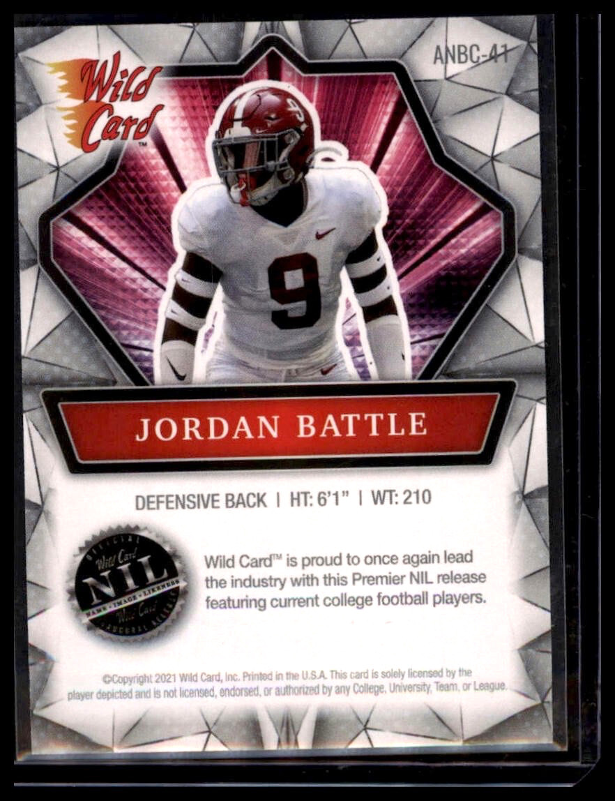 2021 Wild Card Alumination NIL #ANBC-41 Jordan Battle Alabama Crimson Tide - Image 2
