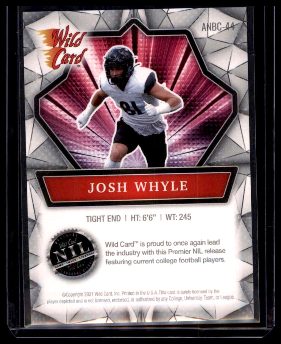 2021 Wild Card Alumination Collegiate Josh Whyle 1st Trading Card Bearcats - Image 2