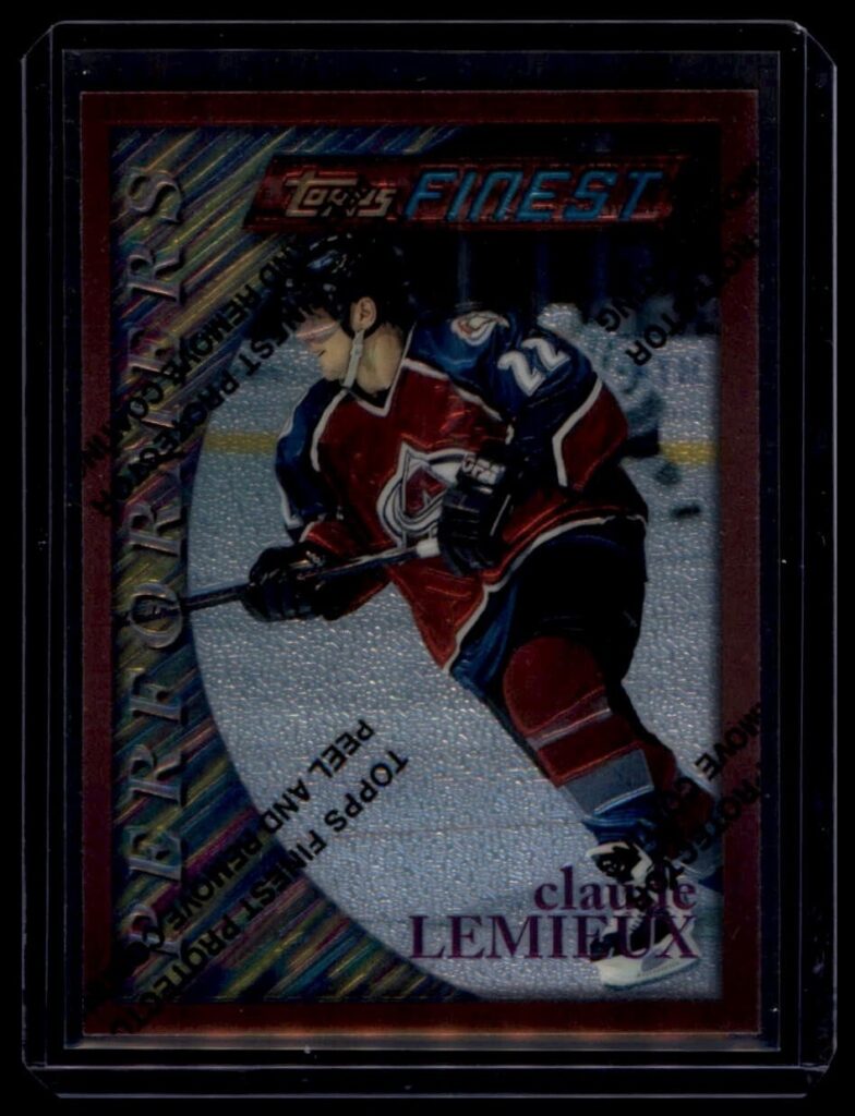 1996-97 Topps Finest Refractor W/ Peel Claude Lemieux Colorado Avalanche #47