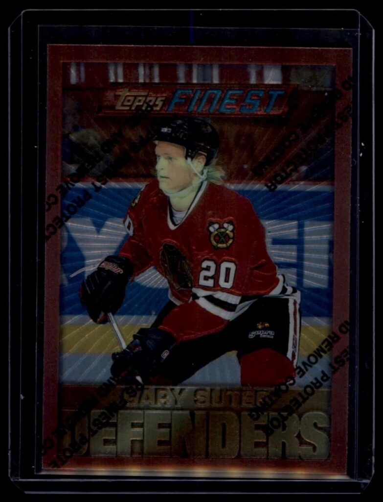 1995-96 Topps Finest Base + Refractors #126 Gary Suter Bronze - Chicago Blackhawks