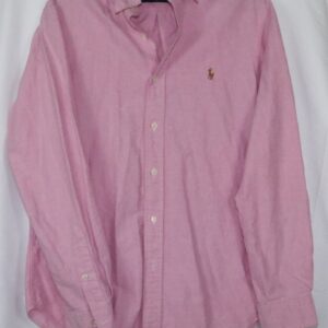 Ralph Lauren Shirt Mens Small Pink Custom Fit Long Sleeve Button Down Casual