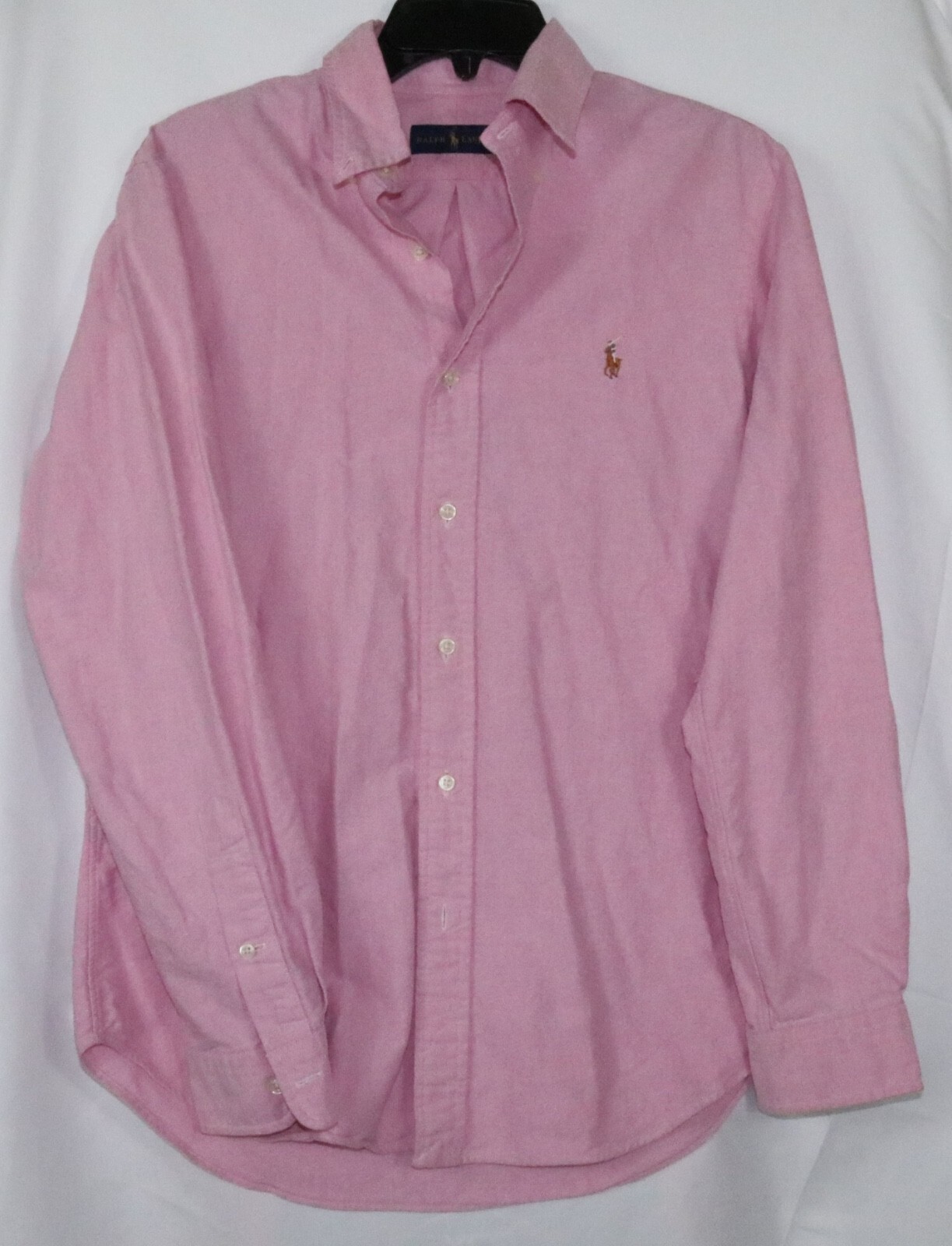 Ralph Lauren Shirt Mens Small Pink Custom Fit Long Sleeve Button Down Casual