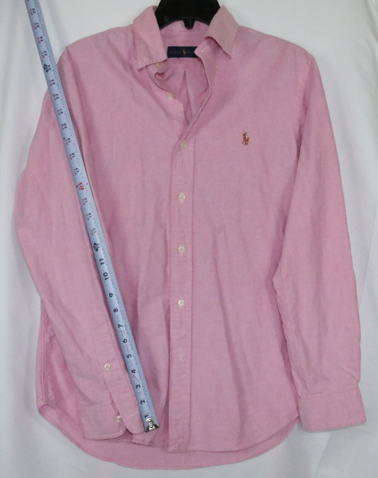 Ralph Lauren Shirt Mens Small Pink Custom Fit Long Sleeve Button Down Casual - Image 2