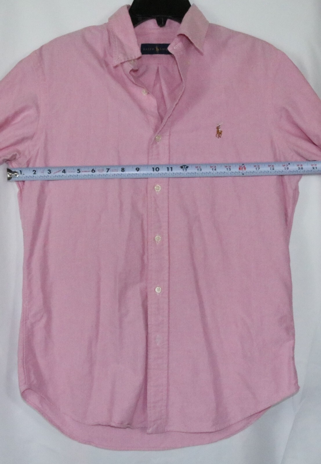 Ralph Lauren Shirt Mens Small Pink Custom Fit Long Sleeve Button Down Casual - Image 3