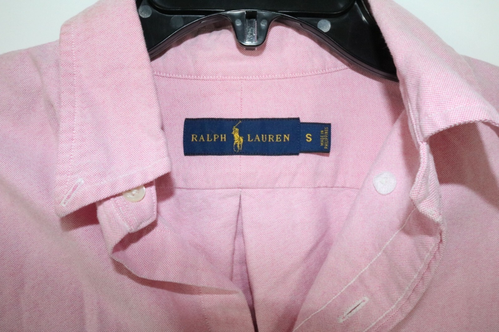 Ralph Lauren Shirt Mens Small Pink Custom Fit Long Sleeve Button Down Casual - Image 5