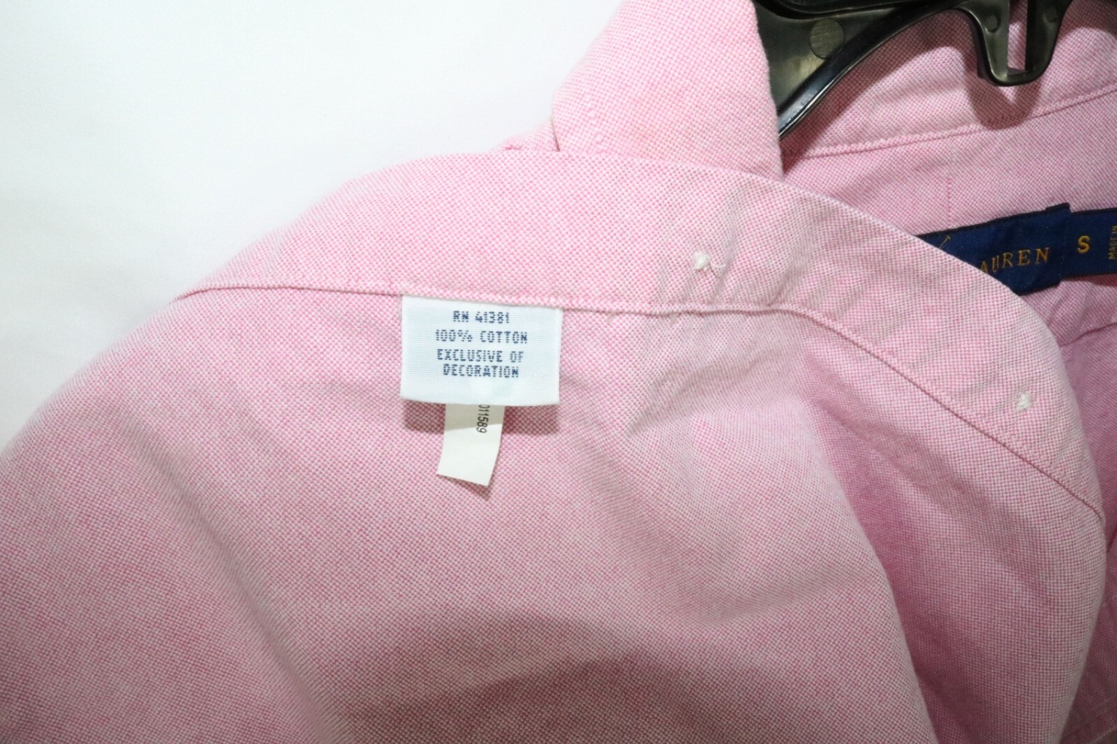 Ralph Lauren Shirt Mens Small Pink Custom Fit Long Sleeve Button Down Casual - Image 7