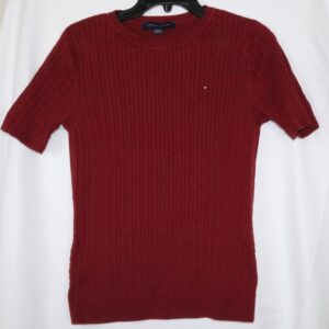 Women’s Tommy Hilfiger Short Sleeve Cable Knit Sweater Size M 100% Cotton