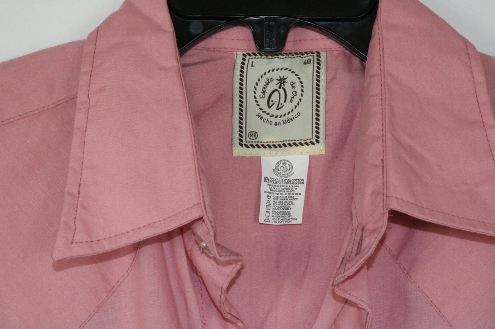 Espuela De Oro Cowboy Western Boot Pearl Snap Button Shirt Mens Large - Image 5