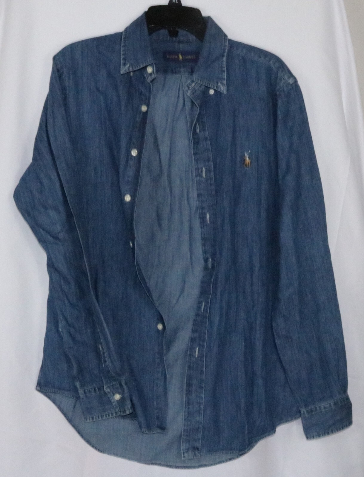 Vintage Polo Ralph Lauren Denim Button Down Shirt Size SP Blue Classic Fit