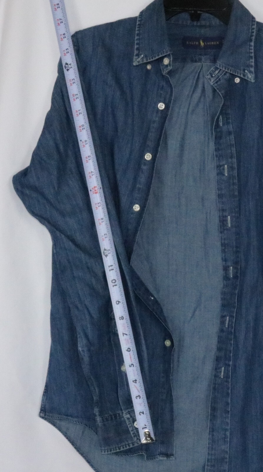 Vintage Polo Ralph Lauren Denim Button Down Shirt Size SP Blue Classic Fit - Image 2