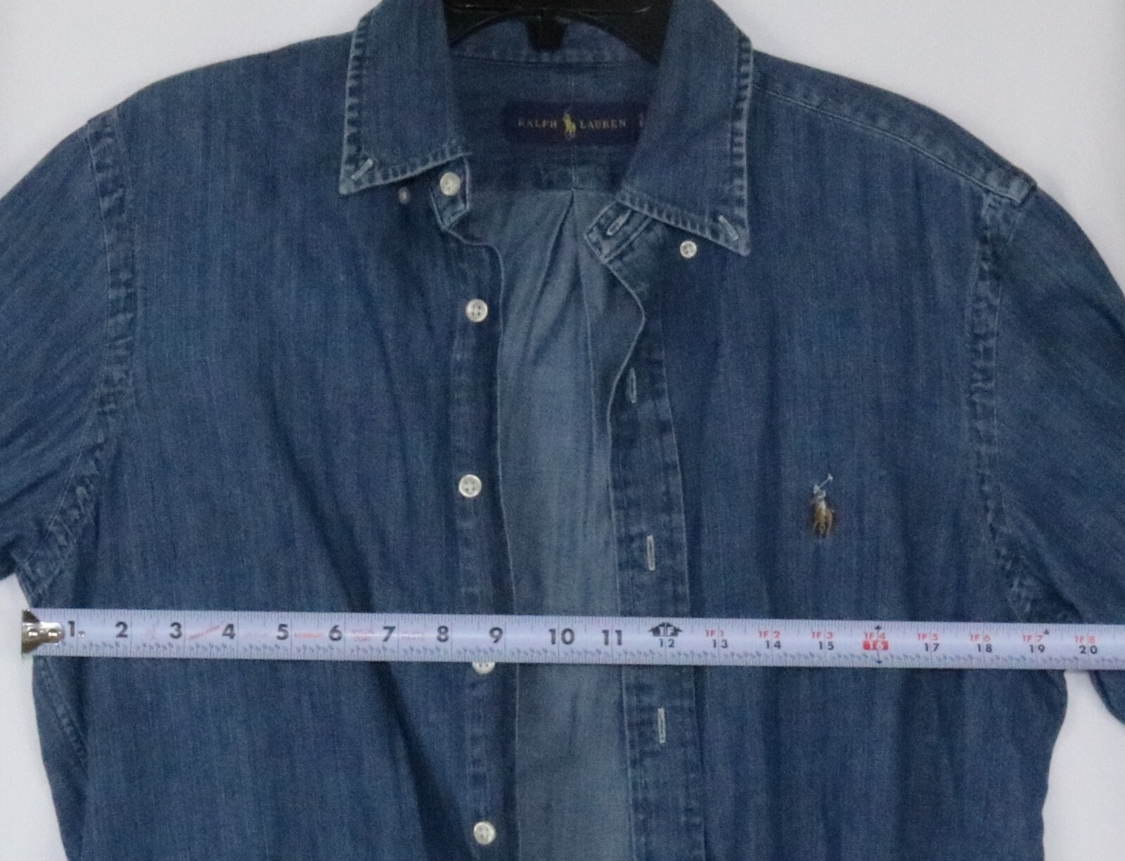 Vintage Polo Ralph Lauren Denim Button Down Shirt Size SP Blue Classic Fit - Image 3