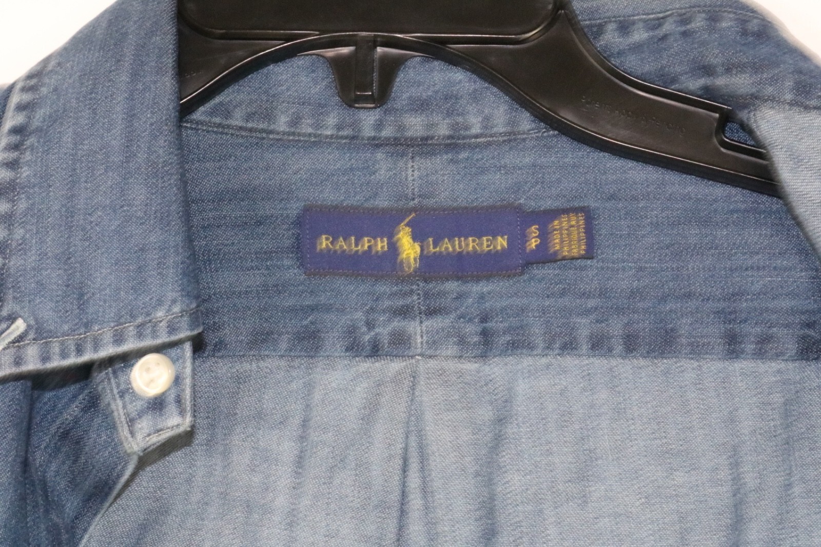 Vintage Polo Ralph Lauren Denim Button Down Shirt Size SP Blue Classic Fit - Image 5