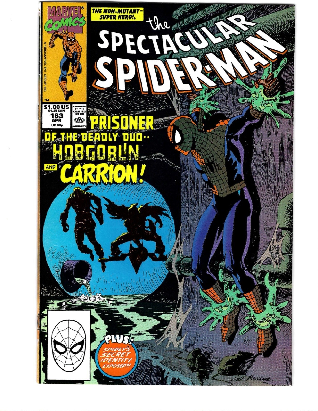 Spectacular Spider-Man #163 Vol. 1 Apr 1990 Marvel Comics High Grade