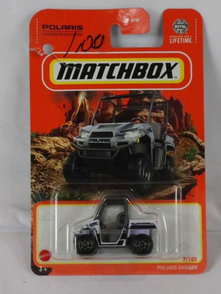 2024 Matchbox White Polaris Ranger XP 7/100 Off Road 1:64 Model