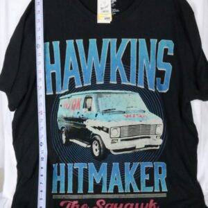 NWT Stranger Things Shirt Mens XXL Black Hawkins Hitmaker WSQK Squawk Tee