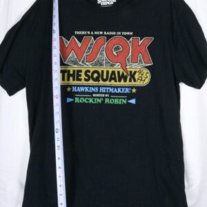 Stranger Things Shirt Mens XL Black WSQK The Squawk Radio Graphic Tee NWT