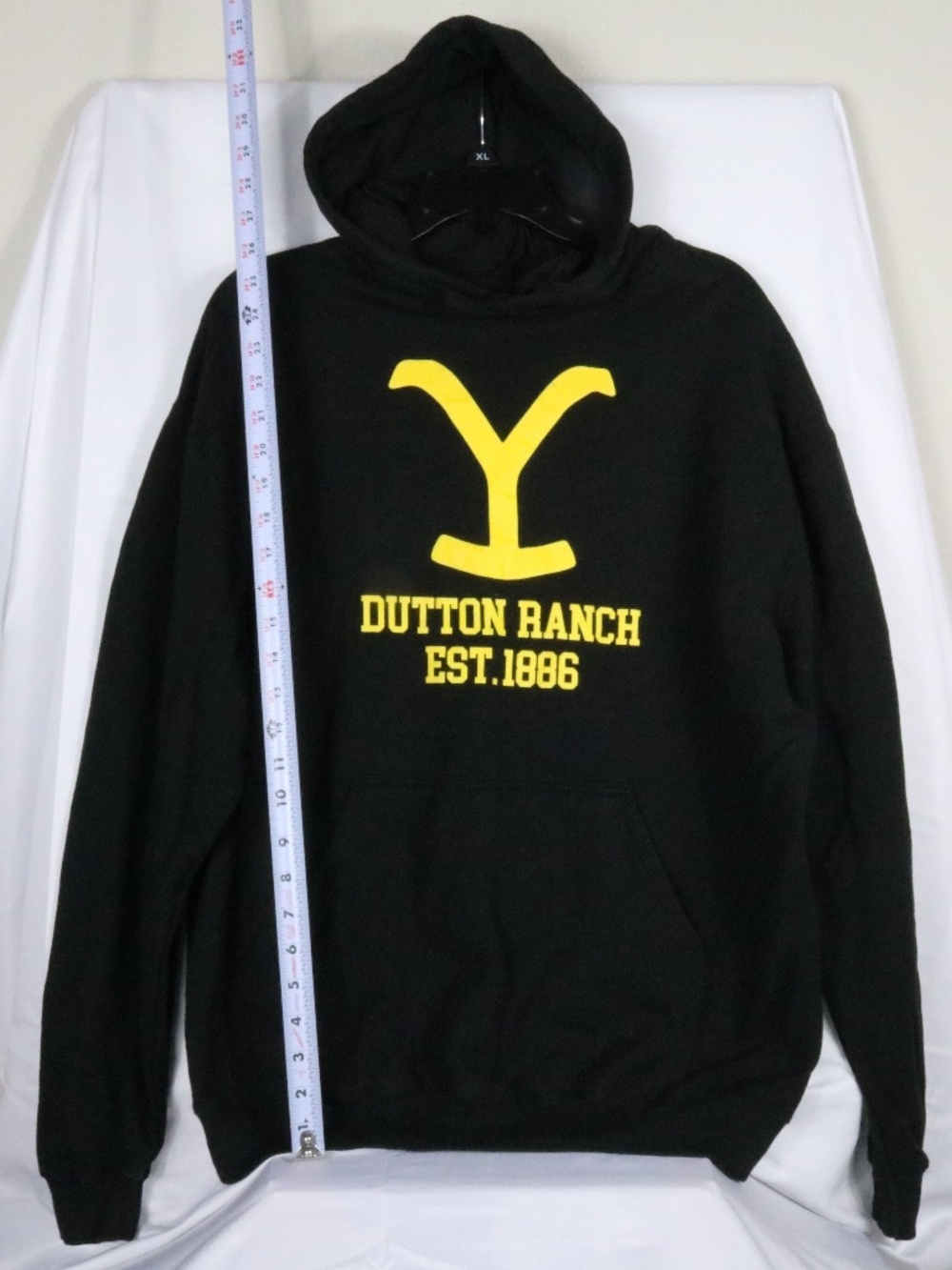 Yellowstone Men's Large Dutton Ranch Black Pullover Hoodie & Yellowstone on Arm