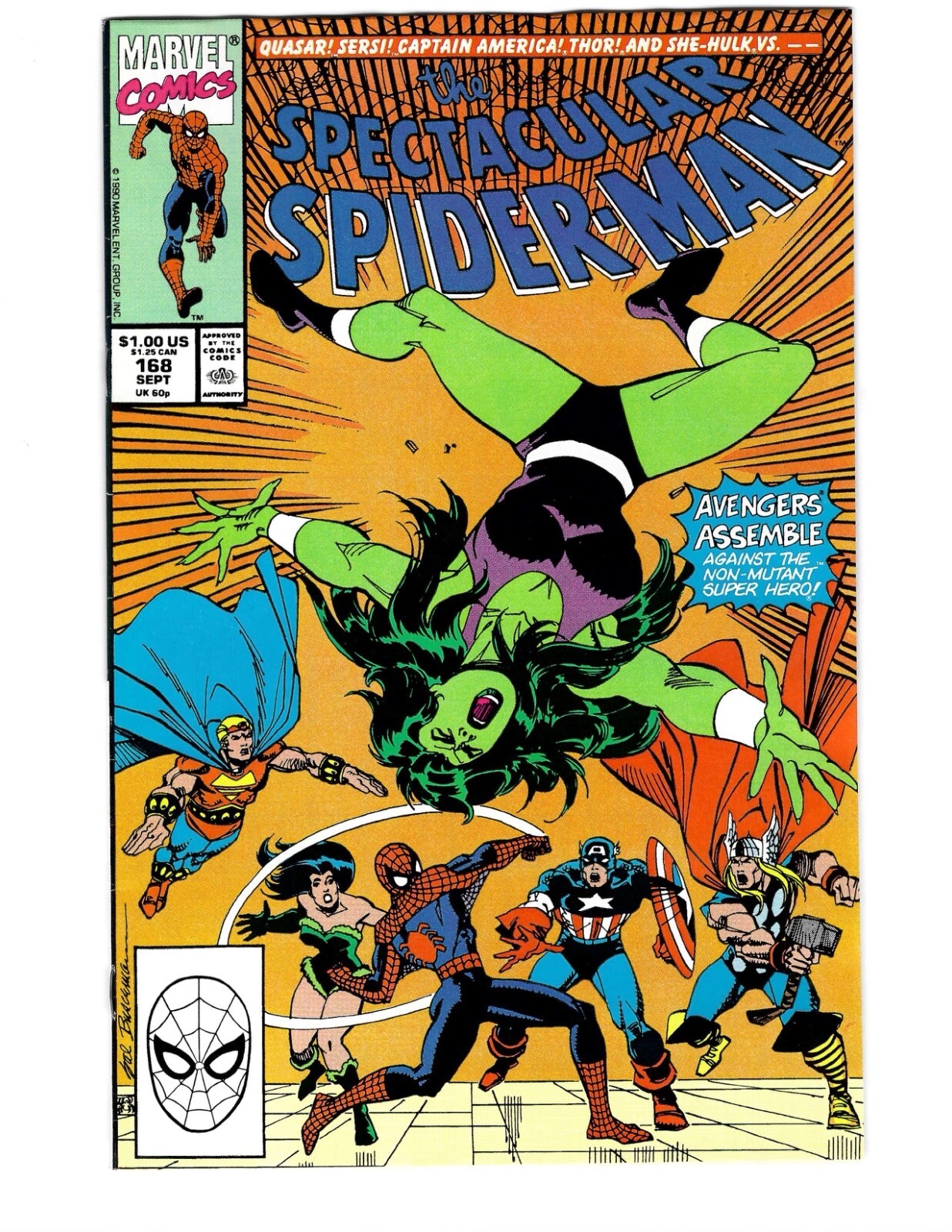 Spectacular Spider-Man #168 Vol. 1 Sept 1990 Marvel Comics High Grade