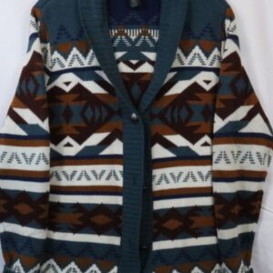 Wrangler Retro Aztec Cardigan Sweater Western Geometric Knit Women Small