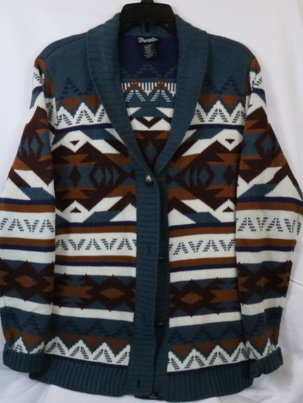 Wrangler Retro Aztec Cardigan Sweater Western Geometric Knit Women Small