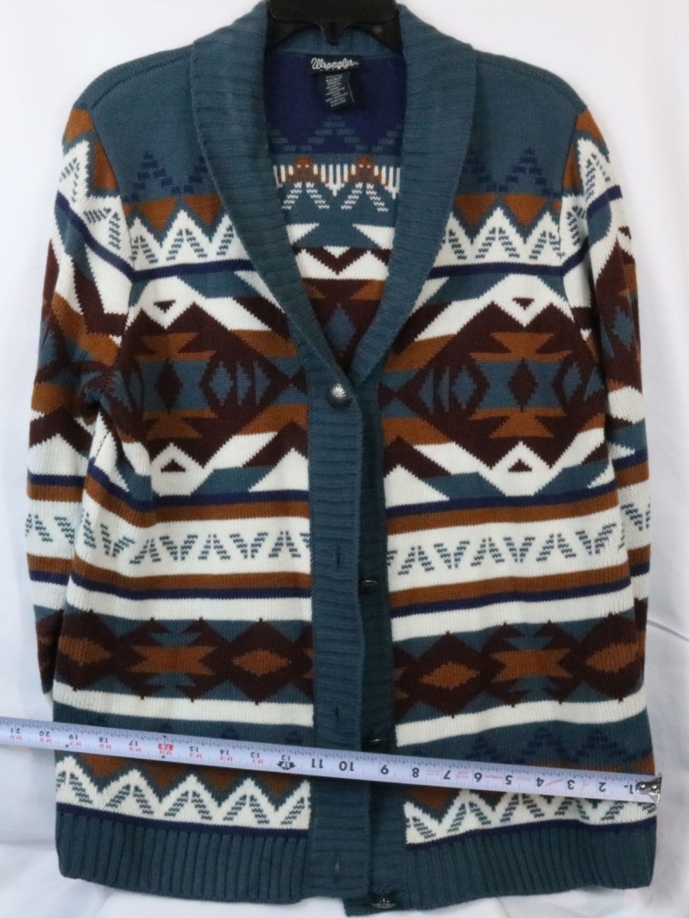 Wrangler Retro Aztec Cardigan Sweater Western Geometric Knit Women Small - Image 4